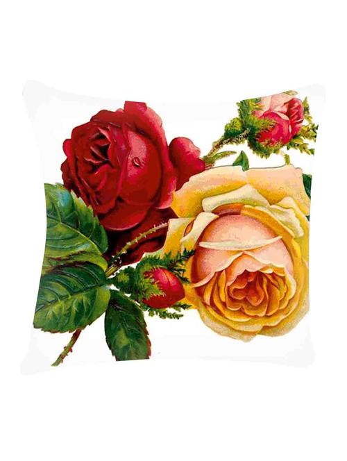 ambbi collection digitally printed cushion cover bunch of roses & leaves - 13214935 - Standard Image - 0
