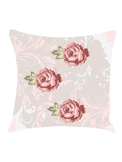 ambbi collection digitally printed cushion cover 3 rose & leaves background - 13214939 - Standard Image - 0
