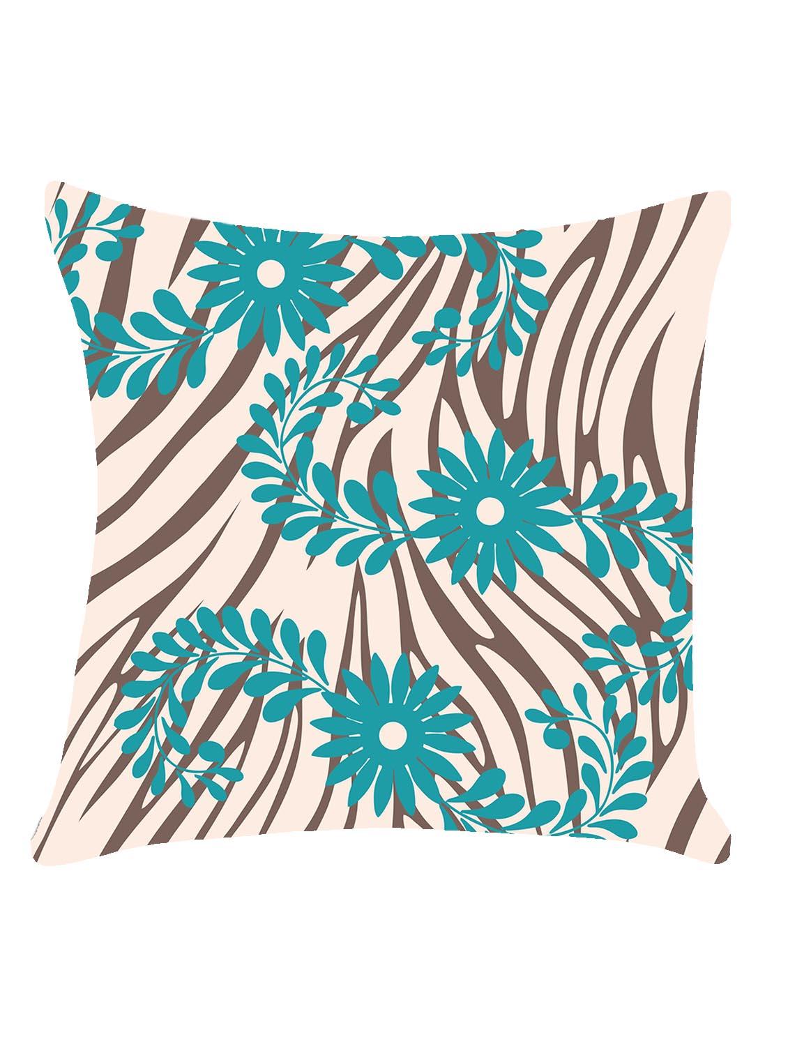 ambbi collection digitally printed cushion cover abstract background & wavy floral bale - 13214950 - Zoom Image - 0
