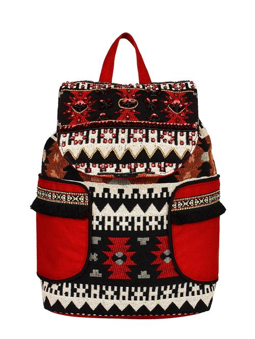 red cotton regular backpack - 13215721 - Standard Image - 0