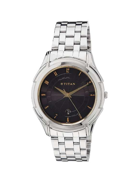 Buy online Titan Tycoon Analog Black Dial Men's Watch Ne1558sm02