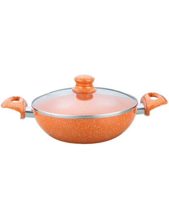 Wonderchef Tangerine 24cm Wok with Lid - 2.45L
