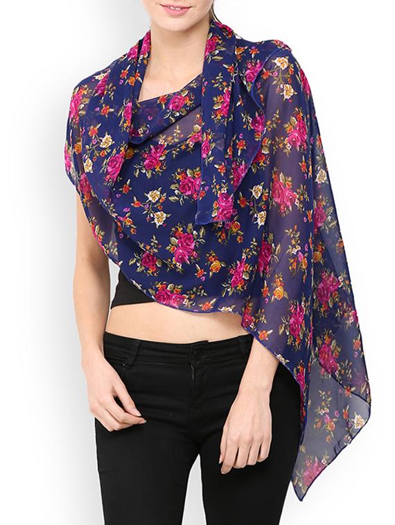 blue polyester scarf - 13237560 -  Zoom Image - 0