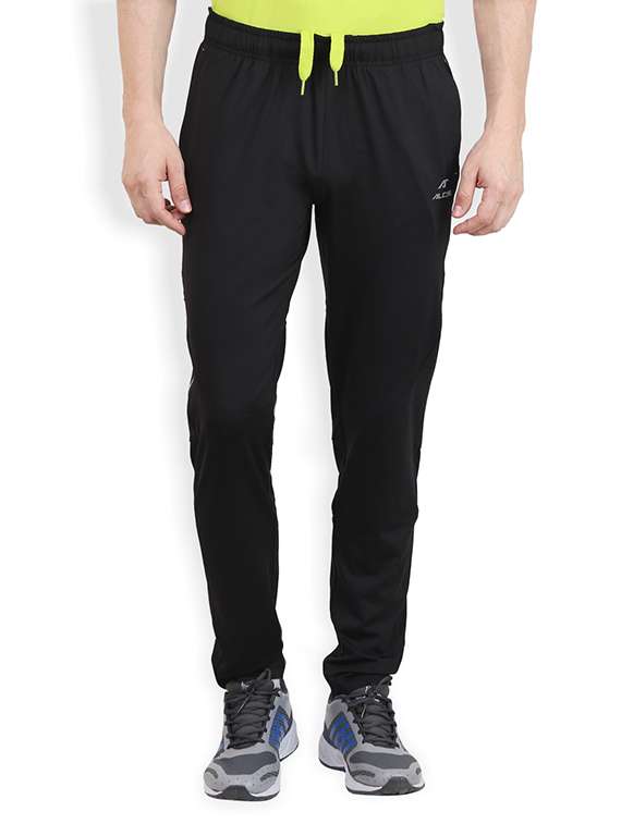 black polyester  full length track pant