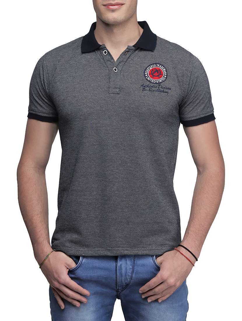 grey cotton polo t-shirt