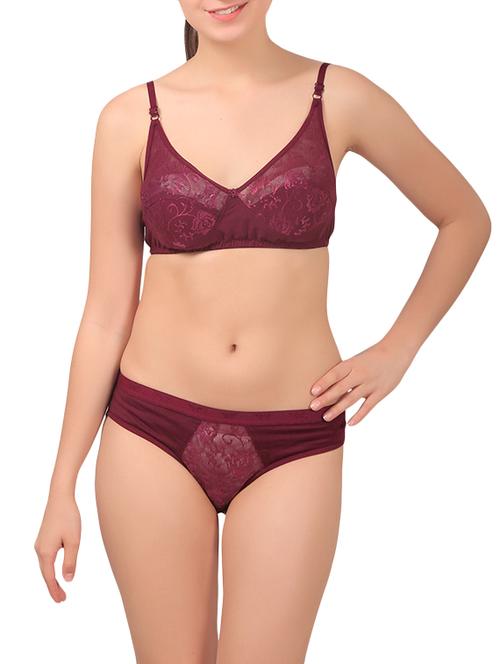 purple net bra and panty set - 13253995 -  Standard Image - 0
