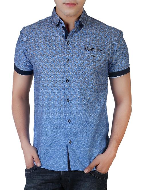 light blue cotton casual shirt - 13266480 - Standard Image - 0