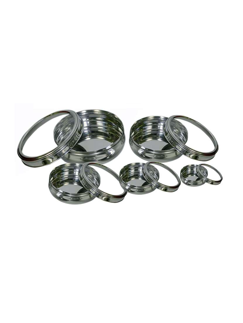 set of 5 see through belly poori dabba - size 8 to 12