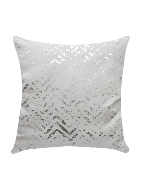 ambbi collection printed cushion cover with foil print zig zag distoterd lines - 13271231 - Standard Image - 0
