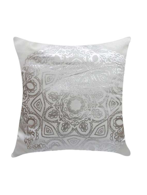 ambbi collection printed cushion cover with foil print traditional floral print