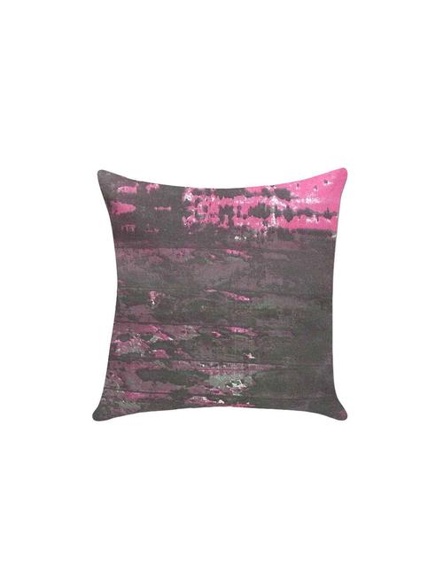 ambbi collection printed cotton cushion cover with wood effect in pink & grey color - 13271266 - Standard Image - 0
