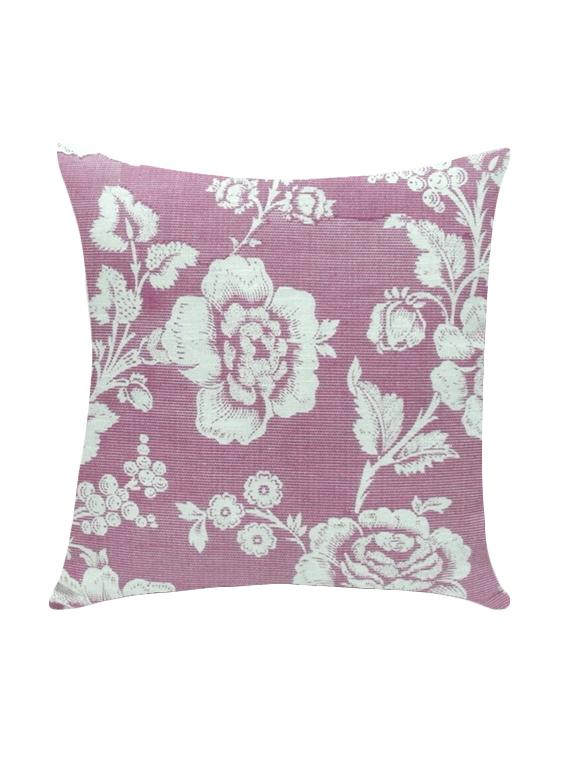 ambbi collection printed cotton cushion cover with jacquard floral print - 13271274 - Zoom Image - 0