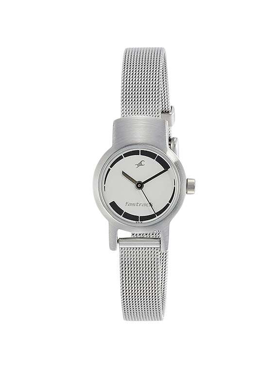 fastrack upgrade-core analog white dial women's watch - ne2298sm01