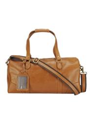 brown leather dufflebag Image