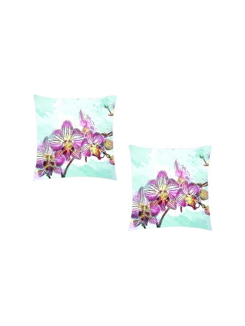 digitally printed cushion cover of pink and yellow flowers set of two - 13284792 -  Standard Image - 0