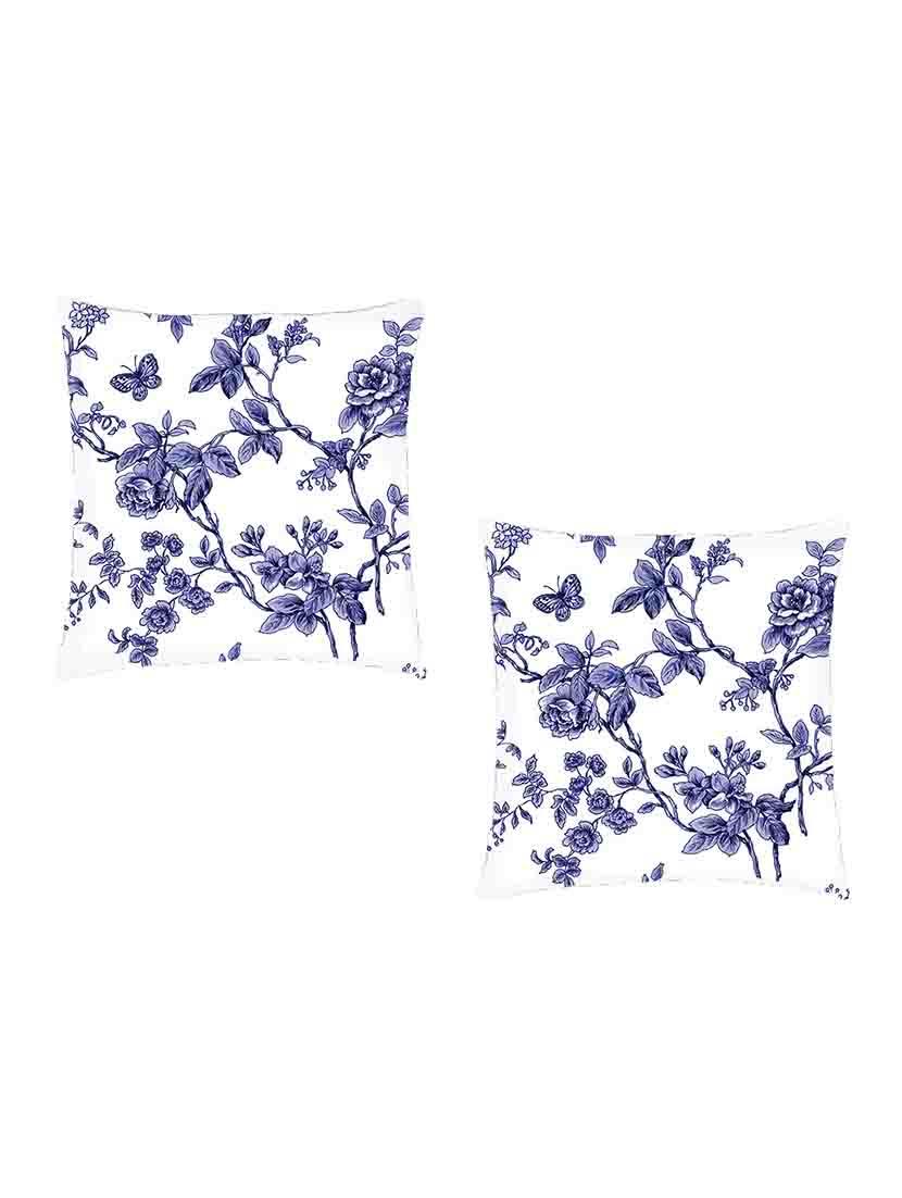 digitally printed cushion cover of blue branched flowers set of two - 13284795 -  Zoom Image - 0