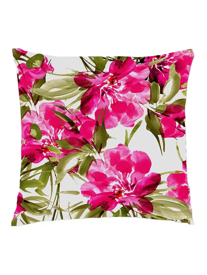 digitally printed floral design satin cushion cover - 13285141 - Zoom Image - 0
