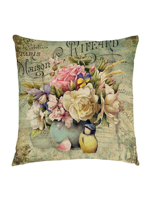 digitaly printed cushion cover of an  vintage flowers in a vase - 13285608 -  Standard Image - 0