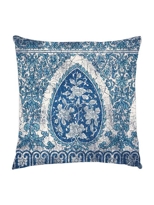 digitally printed cushion cover of blue vintage tile design - 13285635 - Standard Image - 0
