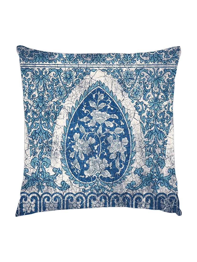 digitally printed cushion cover of blue vintage tile design - 13285635 - Zoom Image - 0