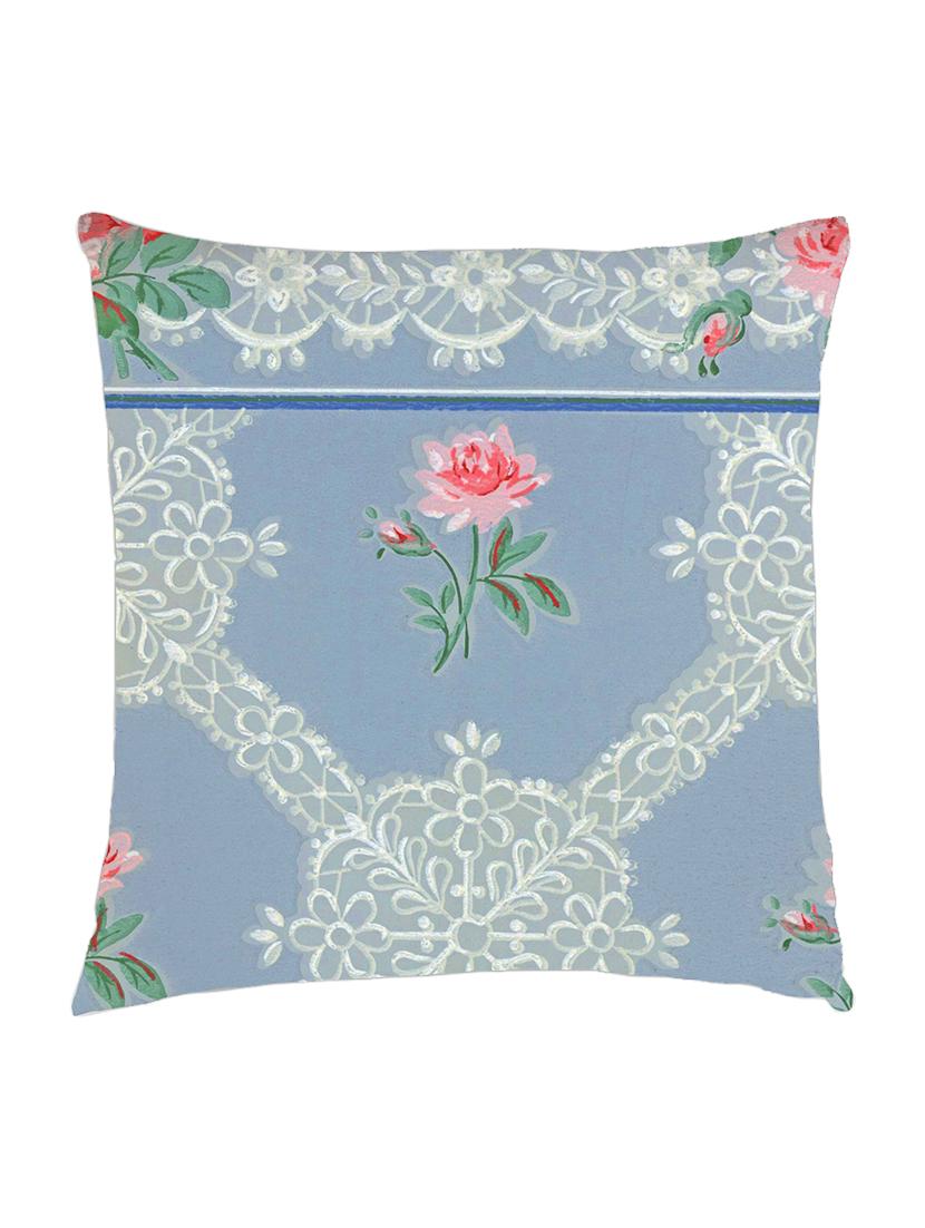 digitally printed cushion cover of vintage flower border design - 13285638 -  Zoom Image - 0