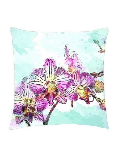 digitally printed cushion cover of pink and yellow flowers - 13285645 - Standard Image - 0