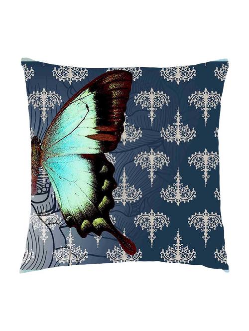 digitally printed cushion cover of a big half butterfly with blue textured background - 13285650 -  Standard Image - 0