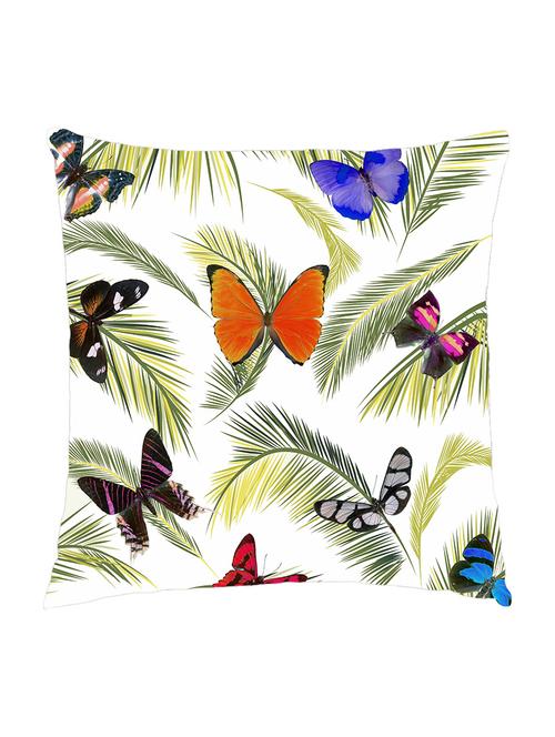 digitally printed cushion cover of bunch of butterflies with leaves - 13285654 - Standard Image - 0