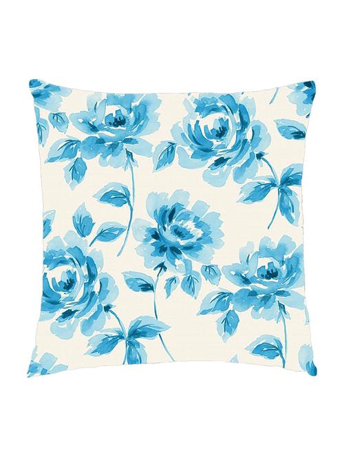 digitally printed cushion cover of blue watercolor flowers - 13285666 -  Standard Image - 0