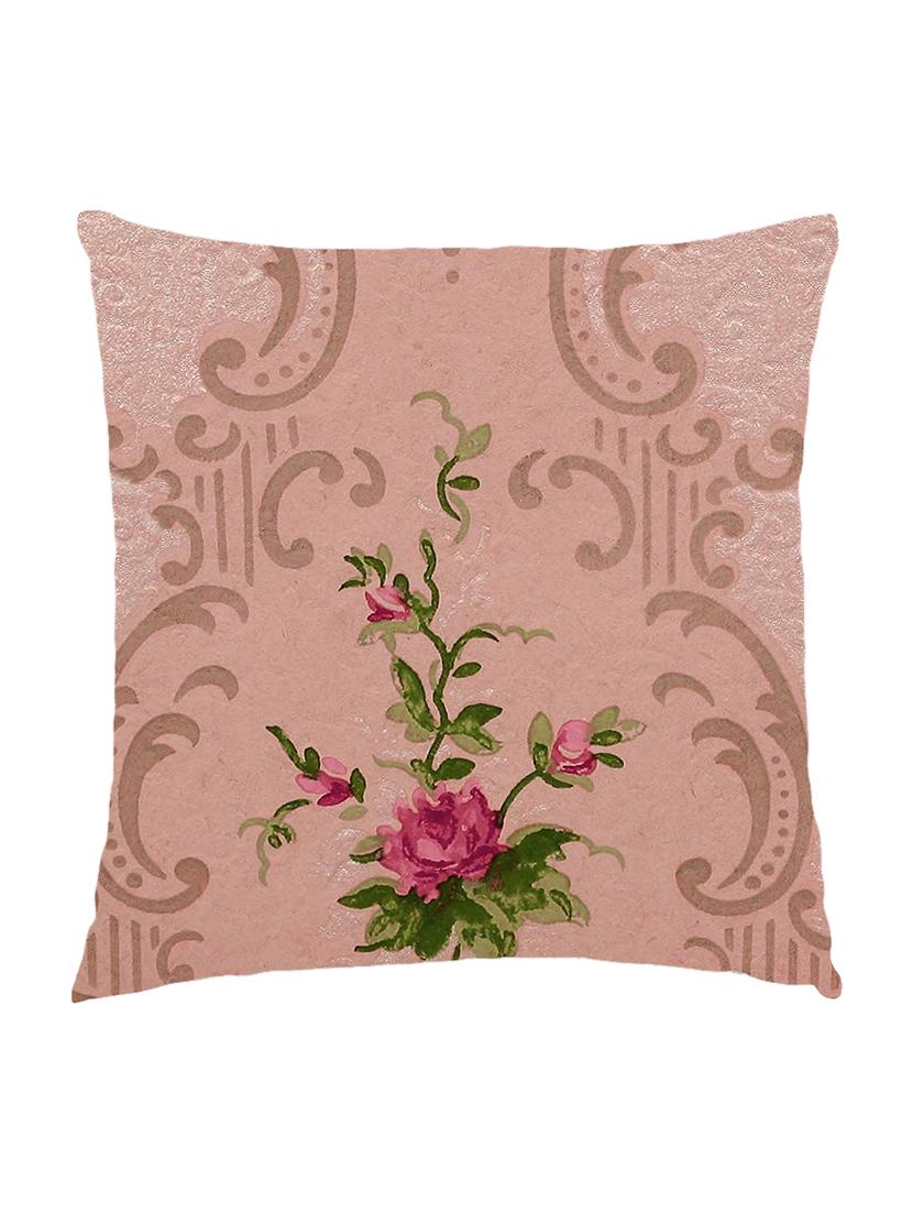 digitally printed cushion cover of vintage flowers in damask pattern - 13285684 -  Zoom Image - 0