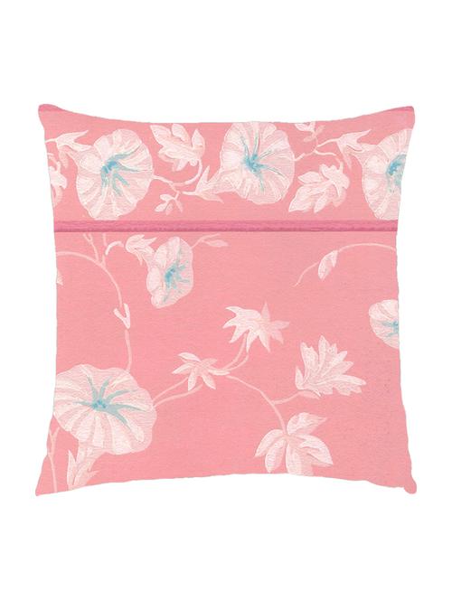digitally printed cushion cover of peach background with white flowers - 13285686 - Standard Image - 0