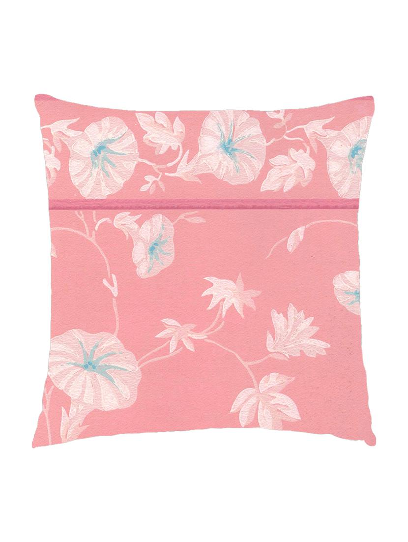 digitally printed cushion cover of peach background with white flowers - 13285686 - Zoom Image - 0