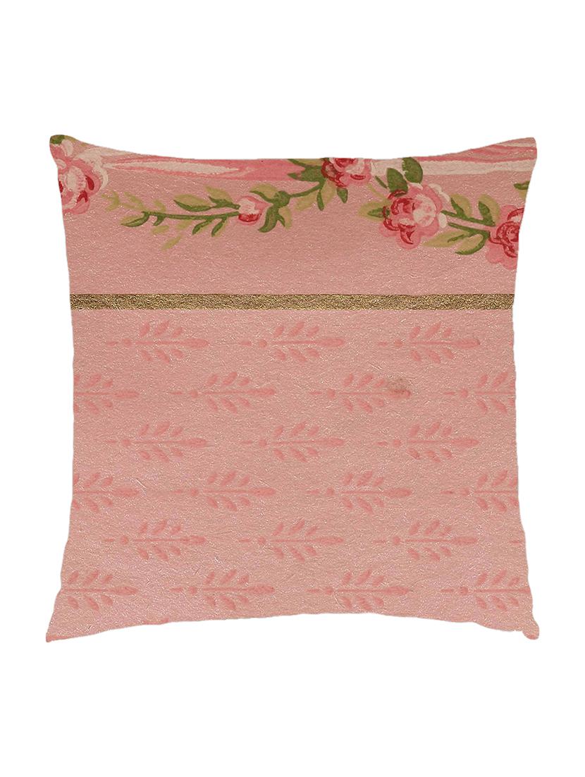 digitally printed cushion cover of pink vintage floral print - 13285688 - Zoom Image - 0