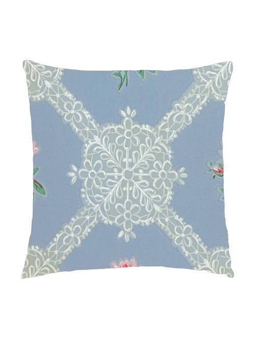 digitally printed cushion cover of a white floral net look pattern - 13285715 - Standard Image - 0