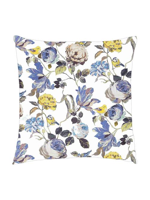 digitally printed cushion cover of vintage blue flowers and birds - 13285721 - Standard Image - 0