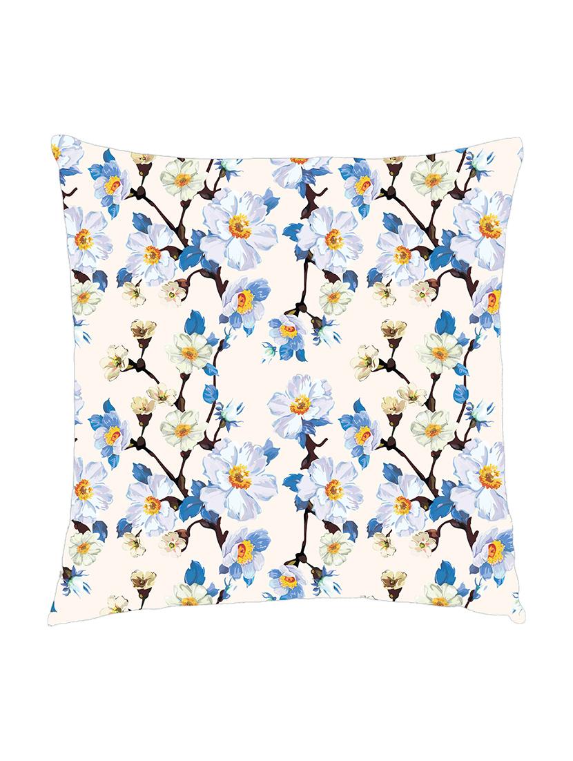 digitally printed cushion cover of blue and white flowers - 13285733 - Zoom Image - 0