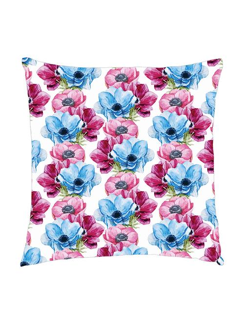 digitally printed cushion cover of blue and wine flowers - 13285734 - Standard Image - 0