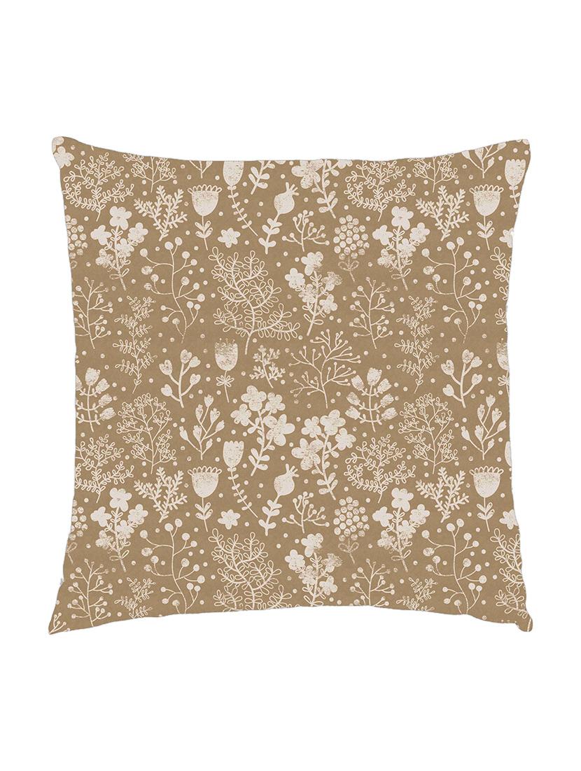 digitally printed cushion cover of floral print on brown - 13285744 -  Zoom Image - 0