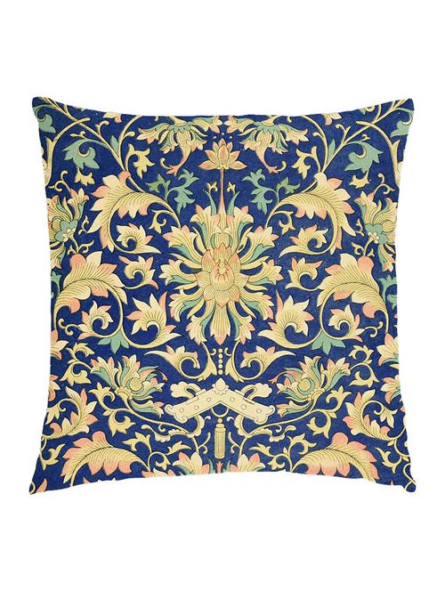 digitally printed cushion cover of vintage wall art - yellow and blue - 13285765 - Standard Image - 0
