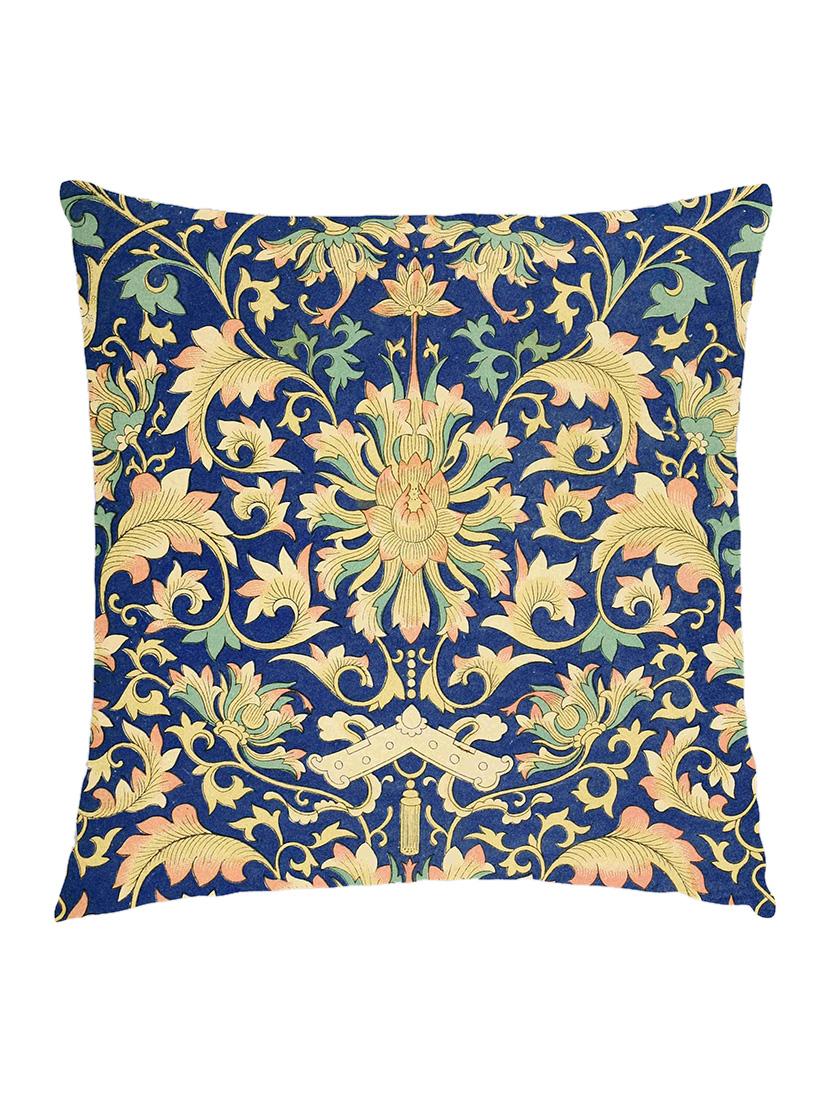 digitally printed cushion cover of vintage wall art - yellow and blue - 13285765 - Zoom Image - 0