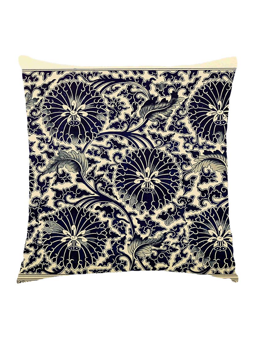 digitally printed cushion cover of vintage wall art - navy blue - 13285766 -  Zoom Image - 0