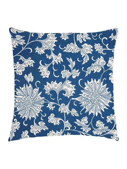 digitally printed cushion cover of floral pattern vintage print - dark blue - 13285772 -  Standard Image - 0