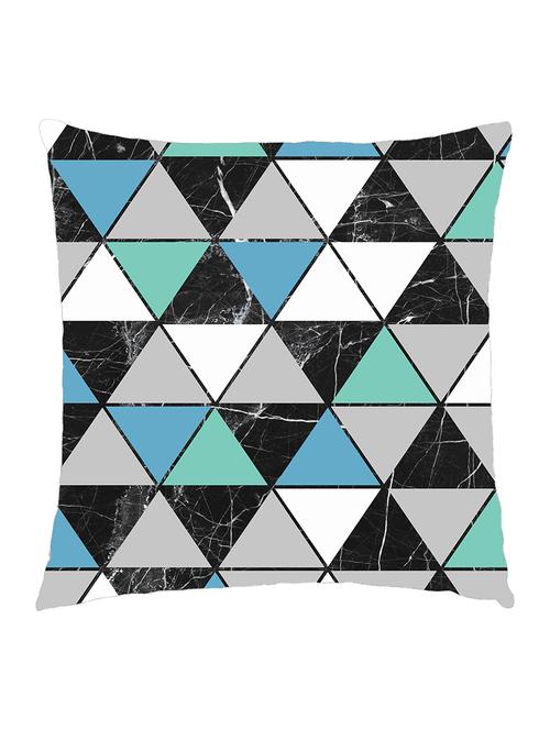 digitally printed cushion cover of triangles on marble effect - blue - 13285773 -  Standard Image - 0