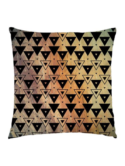 digitally printed cushion cover of black triangles on marble effect - 13285777 - Standard Image - 0