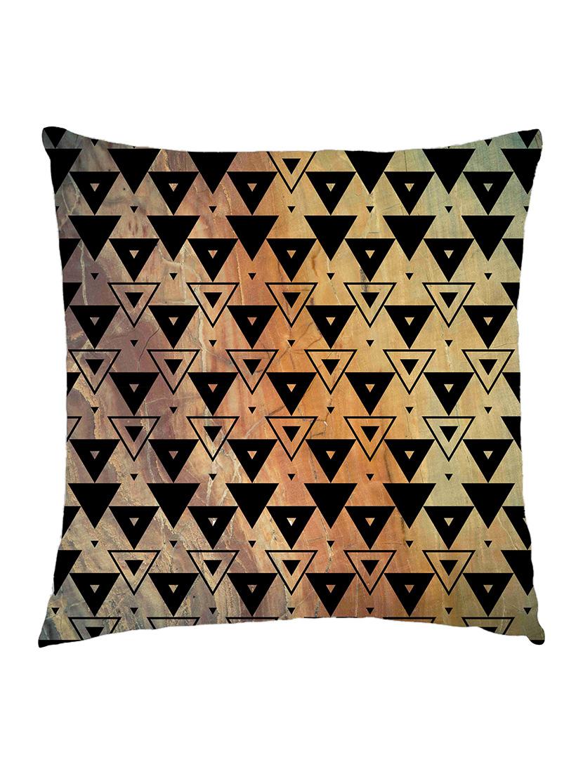 digitally printed cushion cover of black triangles on marble effect - 13285777 - Zoom Image - 0