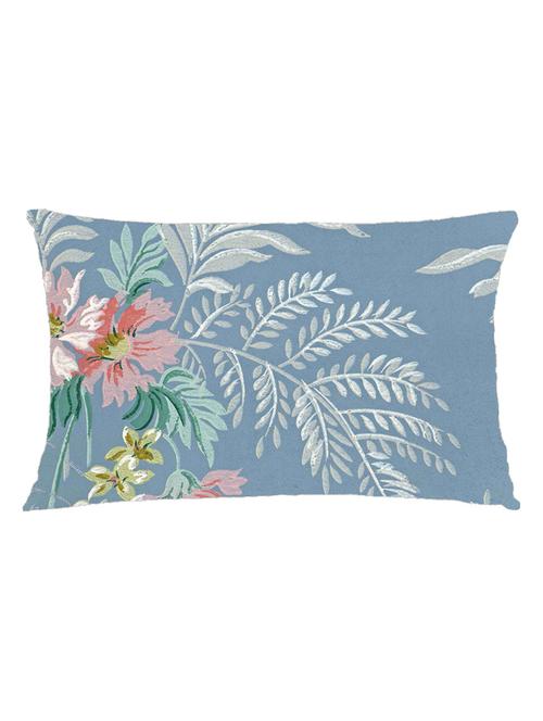 digitally printed cushion cover of vintage flowers on blue - 13285786 -  Standard Image - 0