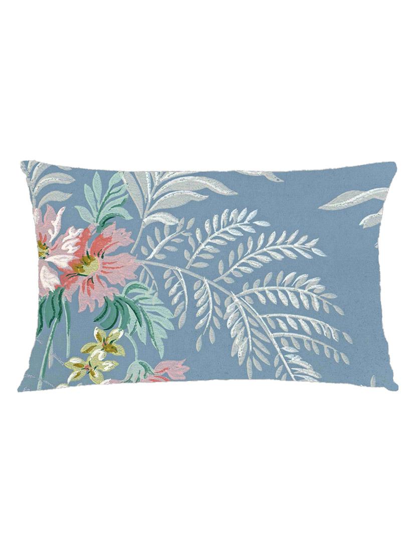 digitally printed cushion cover of vintage flowers on blue - 13285786 -  Zoom Image - 0