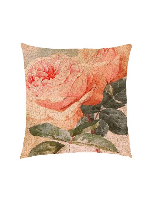 digital printed cushion cover with cracked vintage orange rose - 13285801 - Standard Image - 0