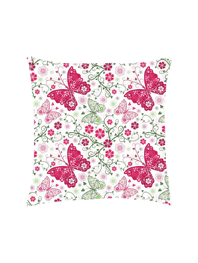 digital printed cushion cover with pink and green  butterflies - 13285808 -  Zoom Image - 0