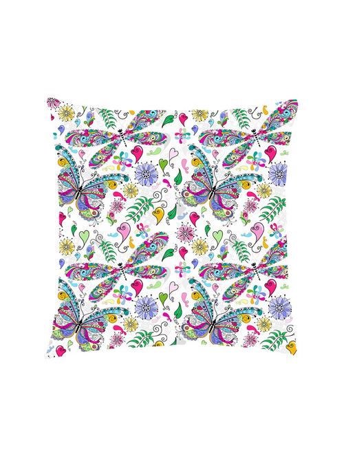digital printed cushion cover with colorful flower and butterflies - 13285809 - Standard Image - 0